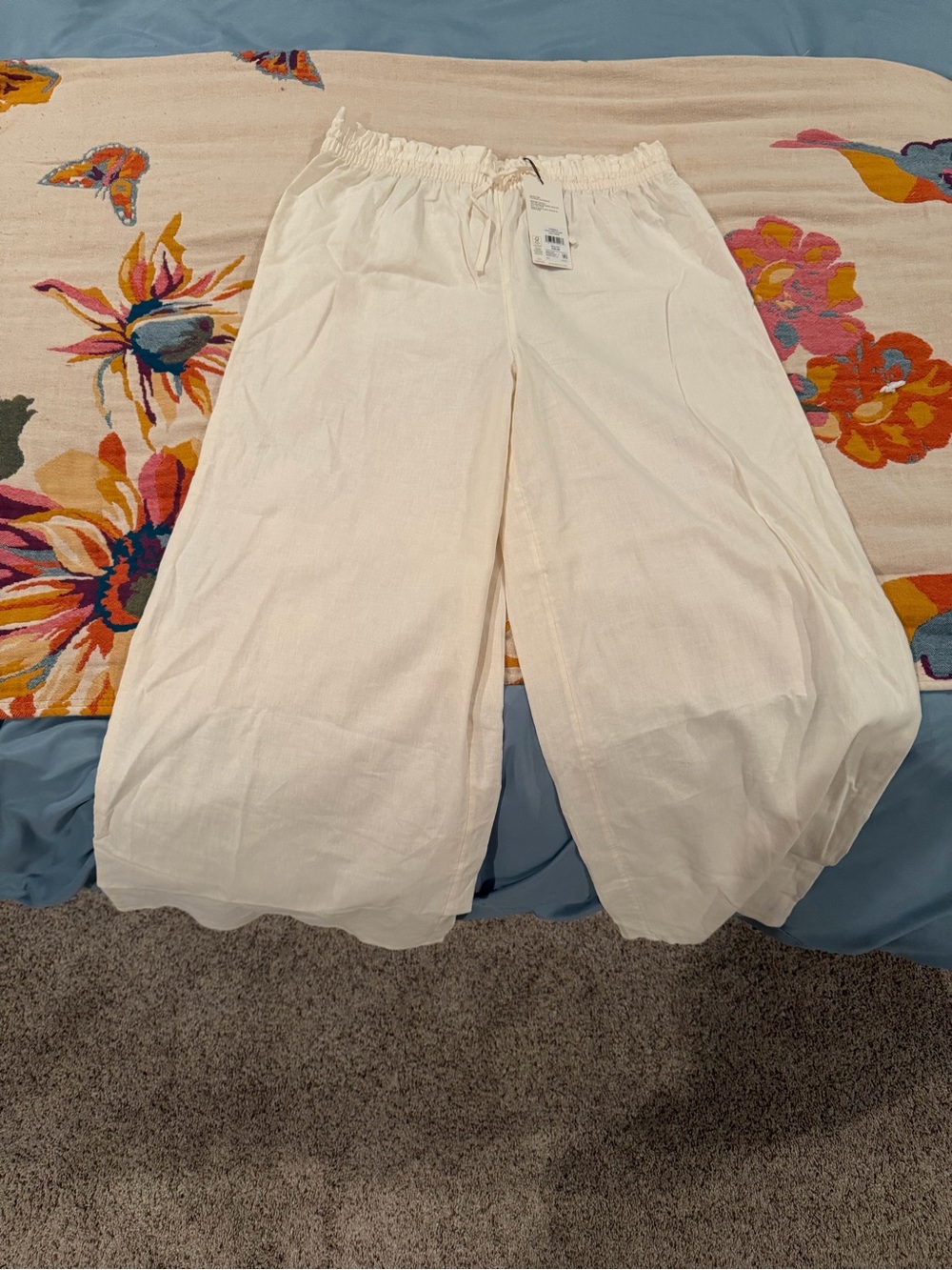 CALIA by Carrie Underwood Cream Sheer Wide-Leg Swim Coverup Pants